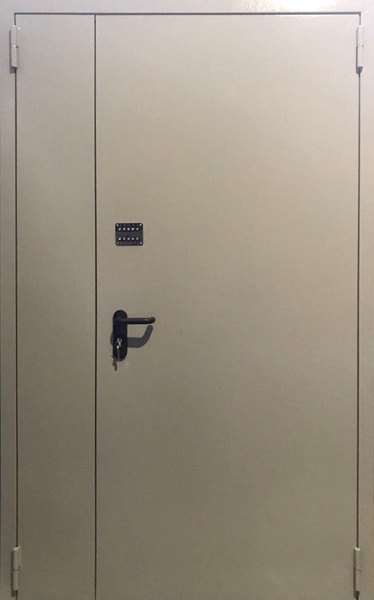 Полуторные глухие двери с кодовым замком Полуторная глухая противопожарная дверь EI 60 RAL 7035 (с кодовым замком) (10)