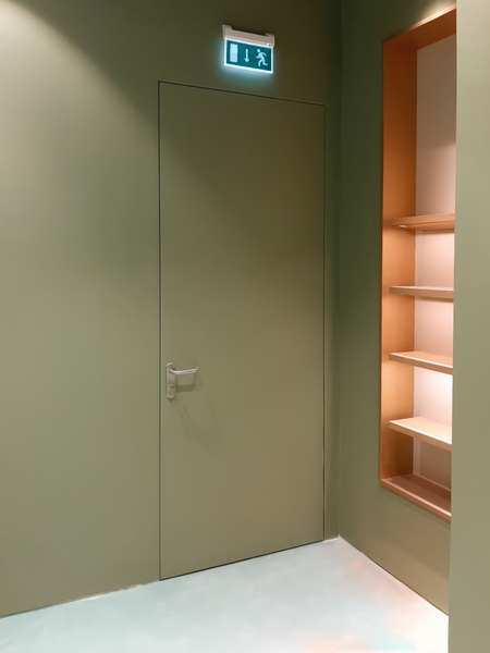 Внешняя сторона Однопольная глухая противопожарная дверь EI 60 (со скрытыми петлями под отделку) (37)